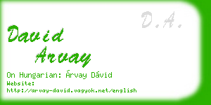 david arvay business card